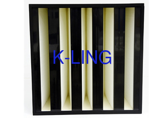Papel de filtro compacto da fibra de vidro em forma de caixa com o filtro plástico do banco da ventilação V do quadro