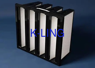 Filtro plástico do quadro F7 F9 do filtro do banco do estojo compacto V da ventilação