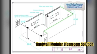 Sala limpa modular ISO 6 Hardwall para a indústria de microeletrônica