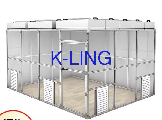 Sistema de sala limpa modular de espessura de 50 mm com piso epoxi e nível de limpeza ISO 5 para fabricação de equipamentos ópticos