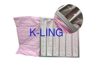 Filtro de saco sintético do bolso F5-F9 secundário para a baixa resistência da sala de limpeza
