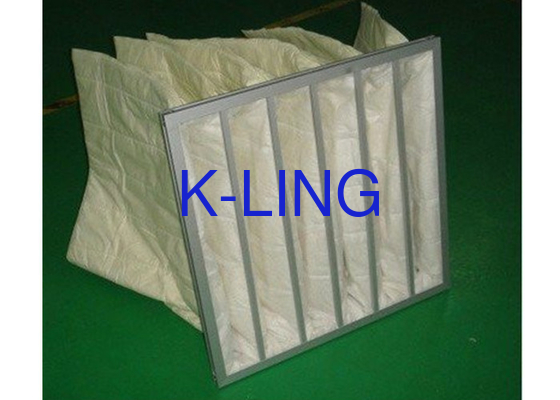 Filtro de ar em sacos de liga de alumínio com 80% de umidade Material de filtragem de fibra sintética superior.