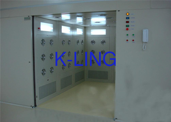 Sala de chuveiro com luz LED com sistema de bloqueio de pressão de 200 Pa para sala limpa