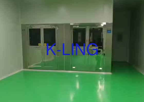 Chuveiro de ar automático de entrada com luzes LED / porta de vidro de quadro de balanço