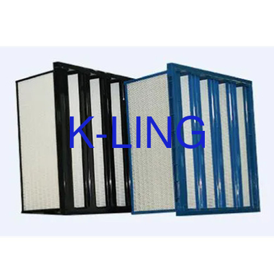 Filtro de banco de estrutura de plástico V para filtragem de salas limpas e desempenho em ambientes industriais