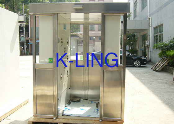 Chuveiro de ar em aço inoxidável com botão de parada de emergência, capacidade para 1-2 pessoas, frequência de 50Hz/60Hz