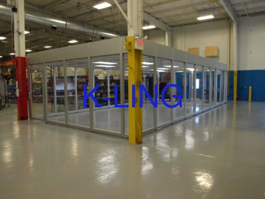Sistema de sala limpa modular com iluminação LED integrada ISO5 ISO6 ISO7 ISO8 Nível de purificação e material de piso de PVC