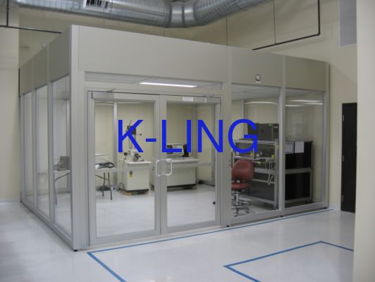 Sala Limpa de Parede Rígida com Sistema de Filtração de Ar com Filtro HEPA, Porta Resistente ao Fogo e Janela de Vidro Orgânico a Vácuo de Camada Dupla