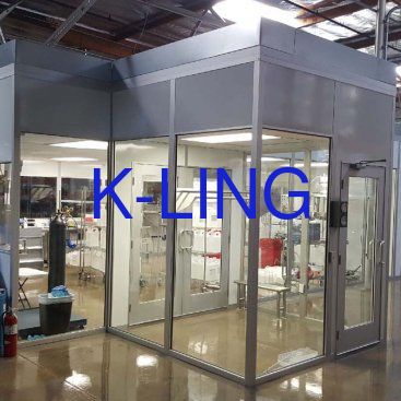 Sistema de sala limpa modular com iluminação LED integrada ISO5 ISO6 ISO7 ISO8 Nível de purificação e material de piso de PVC