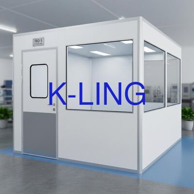 ISO 5 Classe 100 Sala limpa modular com porta resistente ao fogo e janela de vidro de vácuo de camada dupla
