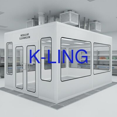 Sala Limpa de Parede Rígida com Sistema de Filtração de Ar com Filtro HEPA, Porta Resistente ao Fogo e Janela de Vidro Orgânico a Vácuo de Camada Dupla