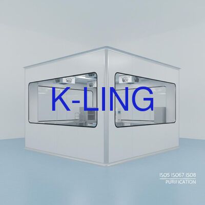 Sala limpa modular de parede dura com janela de vidro orgânico de vácuo de camada dupla e painel de sanduíche de lã de rocha de vidro de magnésio para purificação ISO5 ISO6 ISO7 ISO8