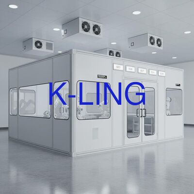 Sala limpa modular com certificação ISO5/ISO6/ISO7/ISO8, filtro HEPA e pré-filtro e piso antiestático de PVC para fabricação aeroespacial