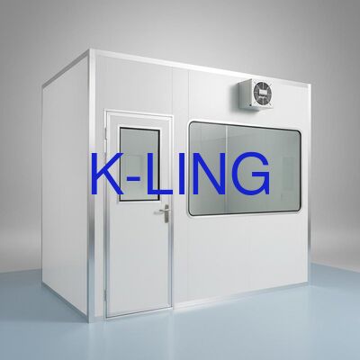 Sala limpa modular de parede dura com sistema de filtragem de ar com filtro HEPA, porta resistente ao fogo e janela de vidro de vácuo de camada dupla