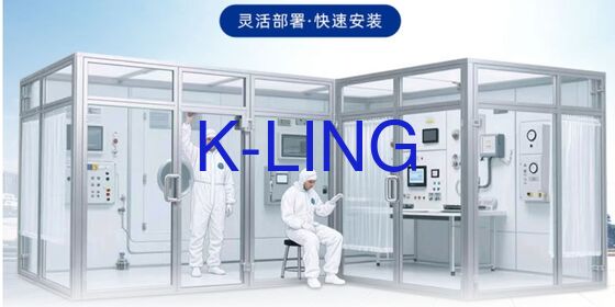 Cabine de limpeza modular que utiliza filtros HEPA para garantir a filtração de ar e a conformidade com a sala limpa na fabricação de semicondutores