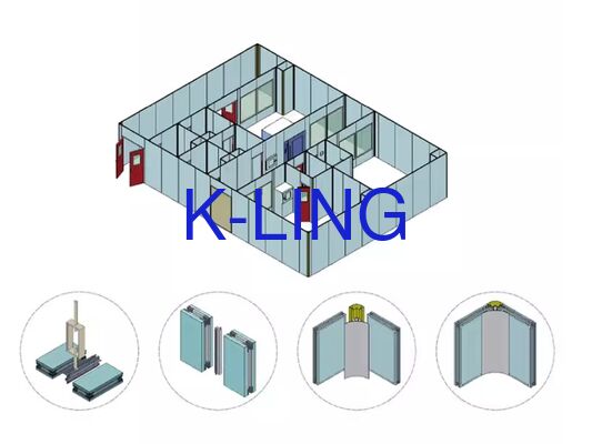 Sala limpa modular com filtros HEPA/ULPA de 50 mm de espessura para estação de trabalho de ar limpo classe 100/1000/10000