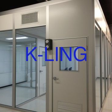 Sala limpa modular com filtro HEPA e pré-filtro, painel de sanduíche de vidro de magnésio de lã de rocha de 50 mm e grau de purificação ISO5 a ISO8