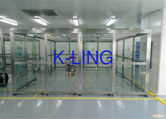 Classe 10000 SUS 304 Quadro de parede macia Sala limpa para produção com parede de plexiglás