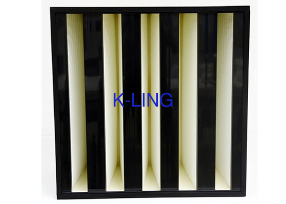 Papel de filtro compacto da fibra de vidro em forma de caixa com o filtro plástico do banco da ventilação V do quadro