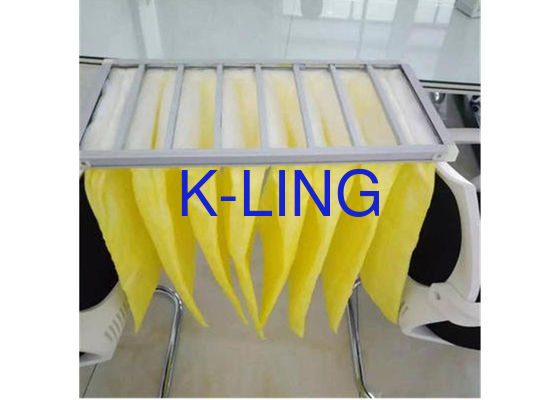 Filtro de ar de bolso com 80% de humidade, com estrutura de liga de alumínio e fibra sintética