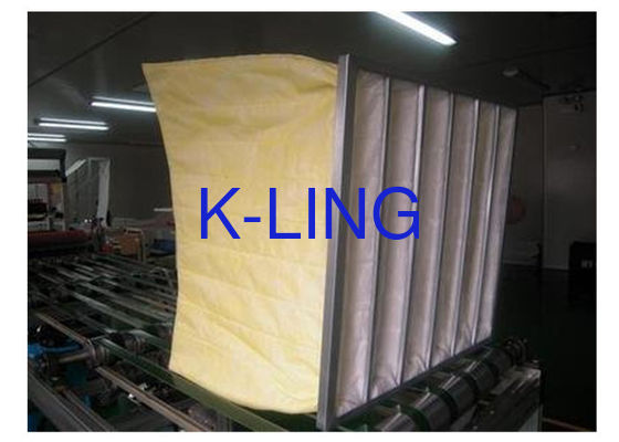 Fibra sintética 80% Umidade Filtro de ar de bolso Estrutura de aço galvanizado 50Pa Pressão inicial