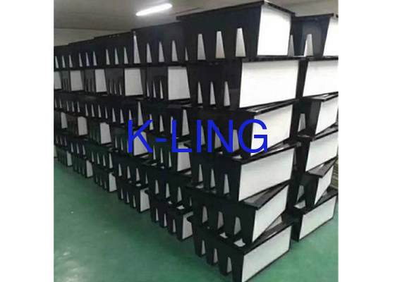 Capacidade de poeira Fibra de vidro V Banco Filtro de ar F7-F9 Grau Para aplicações de temperatura 80.C