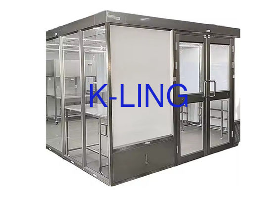 Sala limpa de aço inoxidável ajustável de Softwall da estrutura da velocidade do vento com instalação fácil