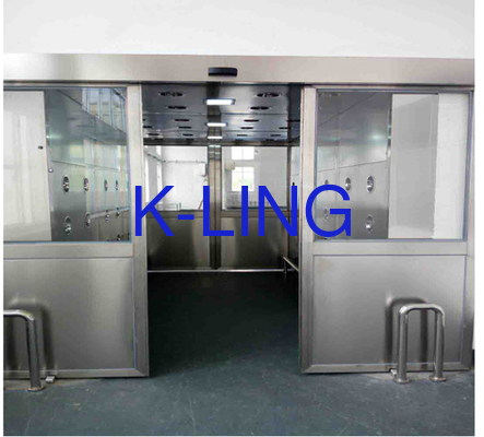 Túnel de chuveiro de ar em aço inoxidável feito de material SUS304 T 1,0 mm para controle de contaminação em sala limpa industrial