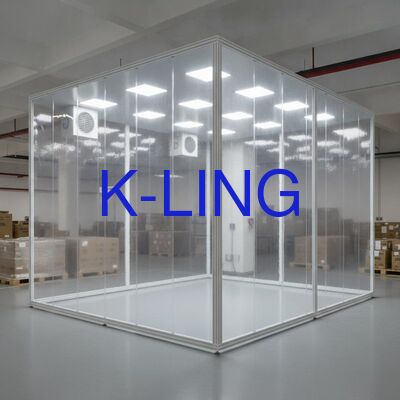 Sala limpa de parede macia reinstalavel e reconfigurável com nível de iluminação superior a 350 Lux que assegure sistemas de controlo da contaminação