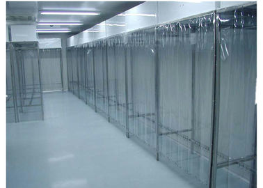 Quarto desinfetado da farmácia de aço inoxidável da classe 100 com a parede de cortina plástica do PVC