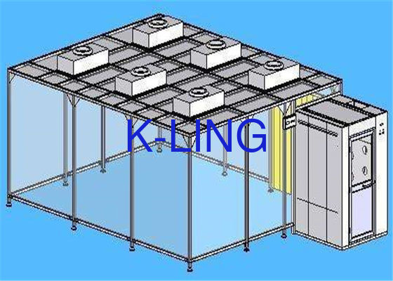 Classe 100000 Sala limpa de parede macia livre de poeira com FFU para soluções modulares de sala limpa