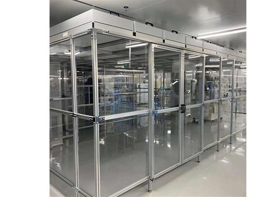 Cadeia de fabricação do fluxo de ar laminar da classe 100 armário/quarto desinfetado de Softwall